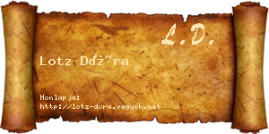 Lotz Dóra névjegykártya
